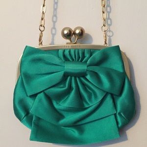 Emerald Green & Gold Ted Baker Bow Purse